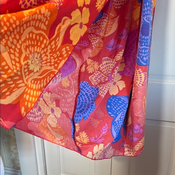 Live 4 Truth Vibrant Orange Red and Blue Wide Palazzos Leg with Split Sides - Picture 4 of 10